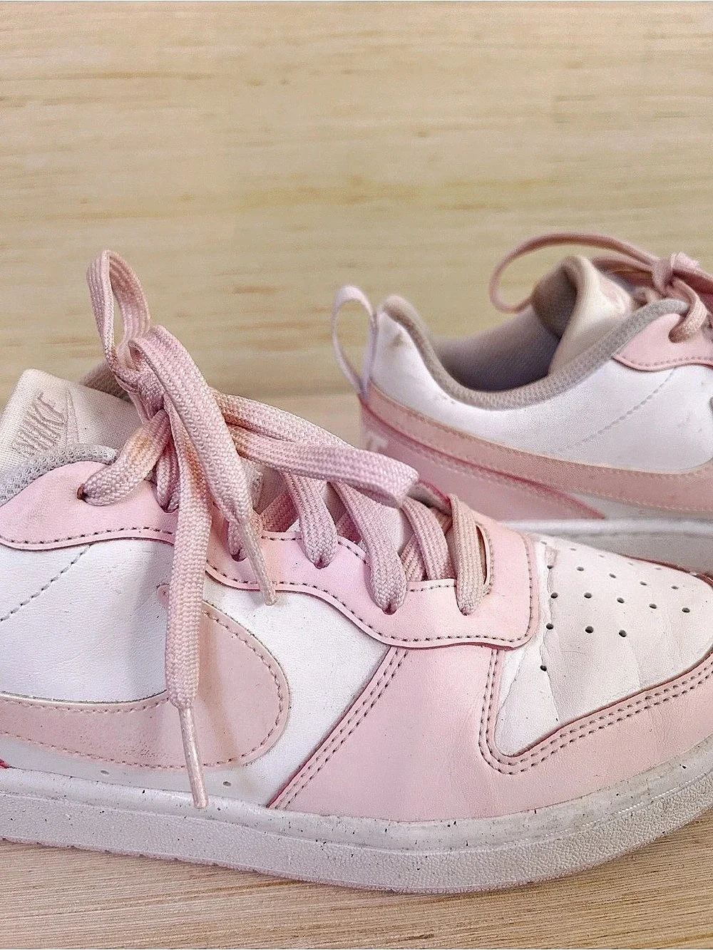 Nike Pink & White Court Vision Sneakers